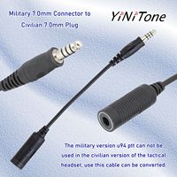 U94 Push to Talk fighting to Civilian Version Conversion Cable for radio nato 7.1mm Plug Force Headset U174 Wiring Adapter