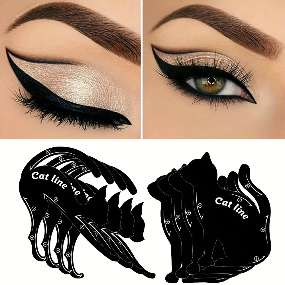 10pcs Eyeliner Stencils Cat Line Eyeliner Stamps Models Eyeliner Template Shaper Eye Liner Makeup Tool Makeup Products Косметика
