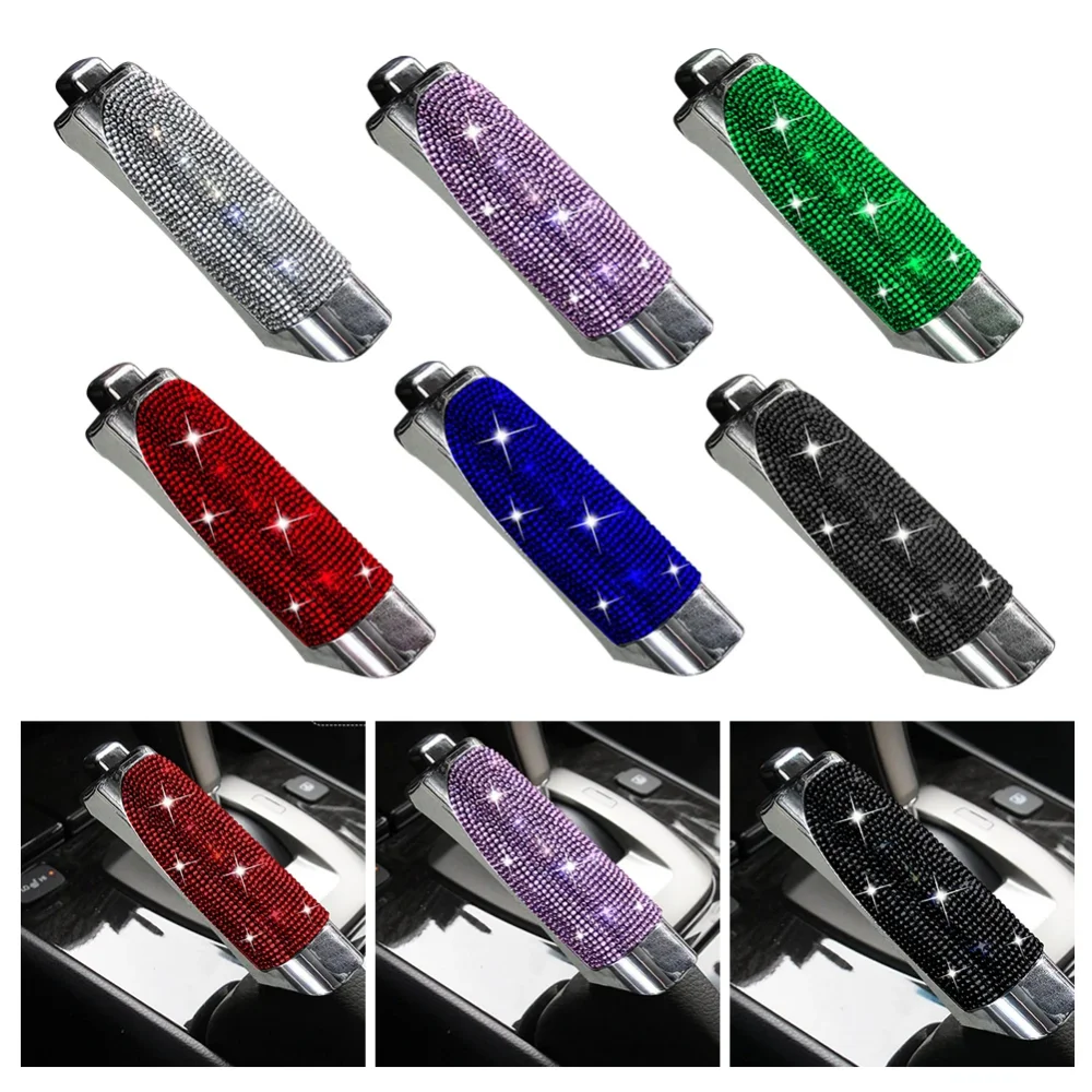 Universal Car Handbrake Protect Cover Styling Diamond Rhinestone Decor High Quality ABS Anti Slip Bling Car Interior Accessories