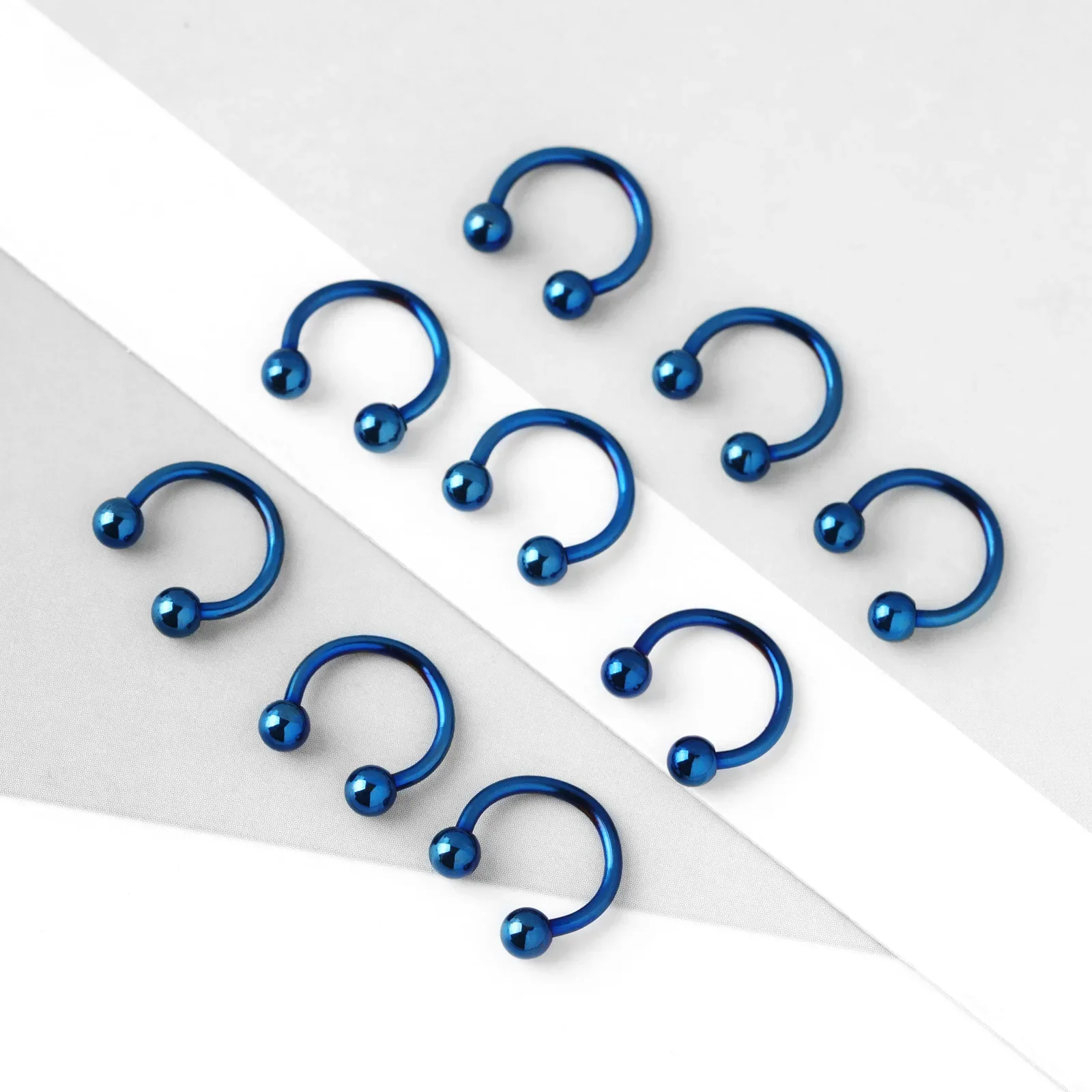10Pcs Stainless Steel U-Shaped Nose Ring Nail Piercing Jewelry Basic Stainless Steel Nose Stud for Nail Art
