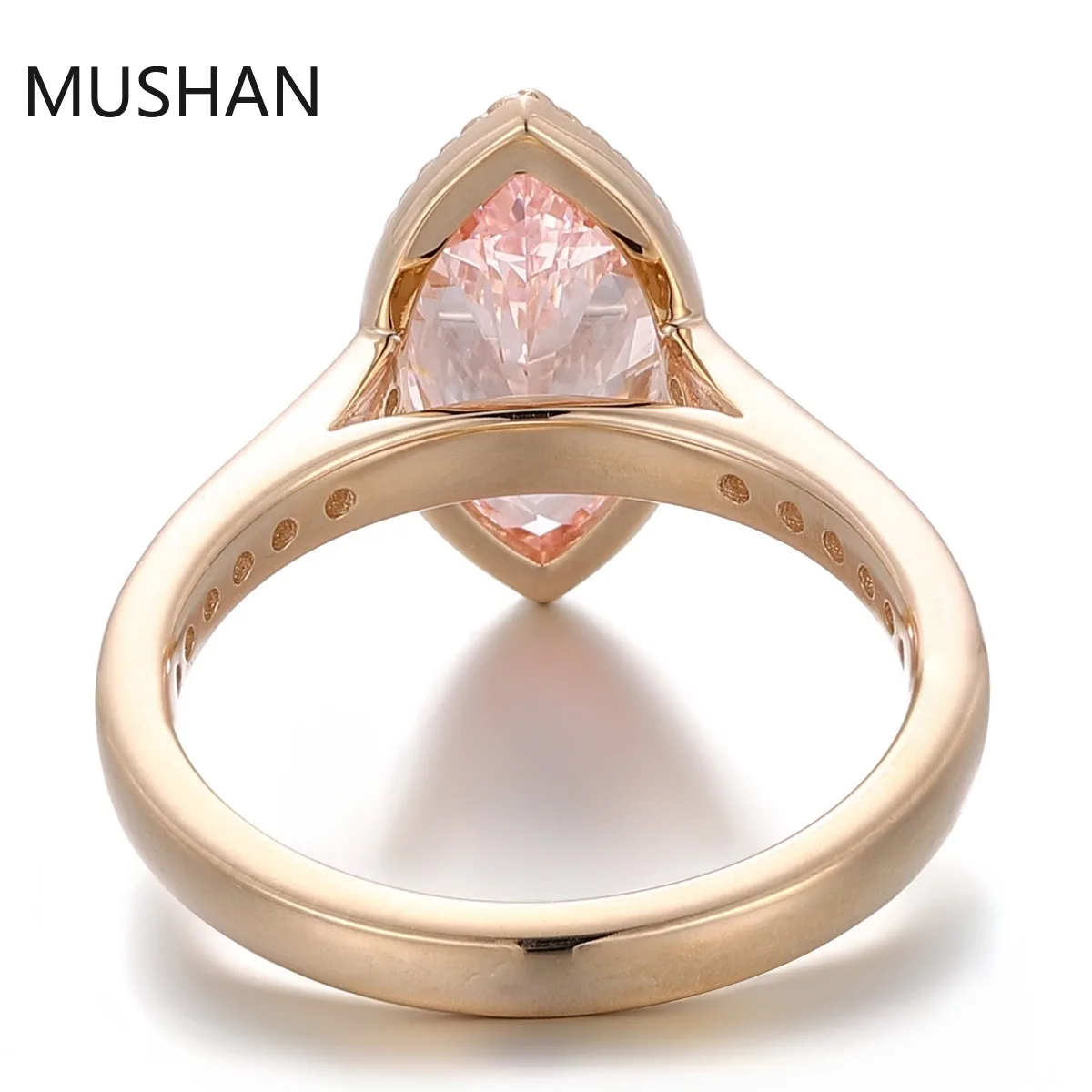 MUSHAN Luxury Custom 14K 18K Gold Rings Band Jewelry With Moissanite Diamond Lab Grown Gemstones Diamond Wedding Ring For Women view 5