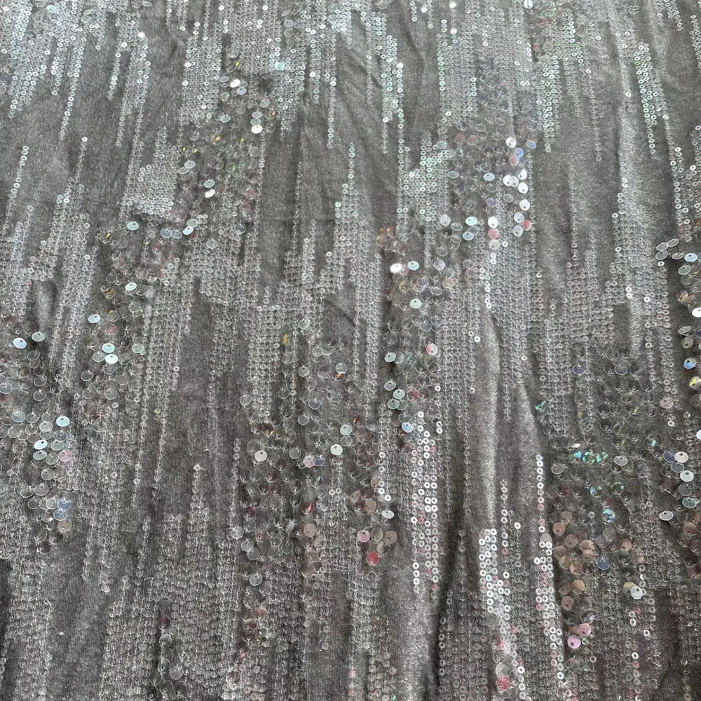 Beautiful Soft Sequins Fabric Little Springy Pure Color Backings 5yards/Pcs Available For Sewing Women Daily Dress  07S3