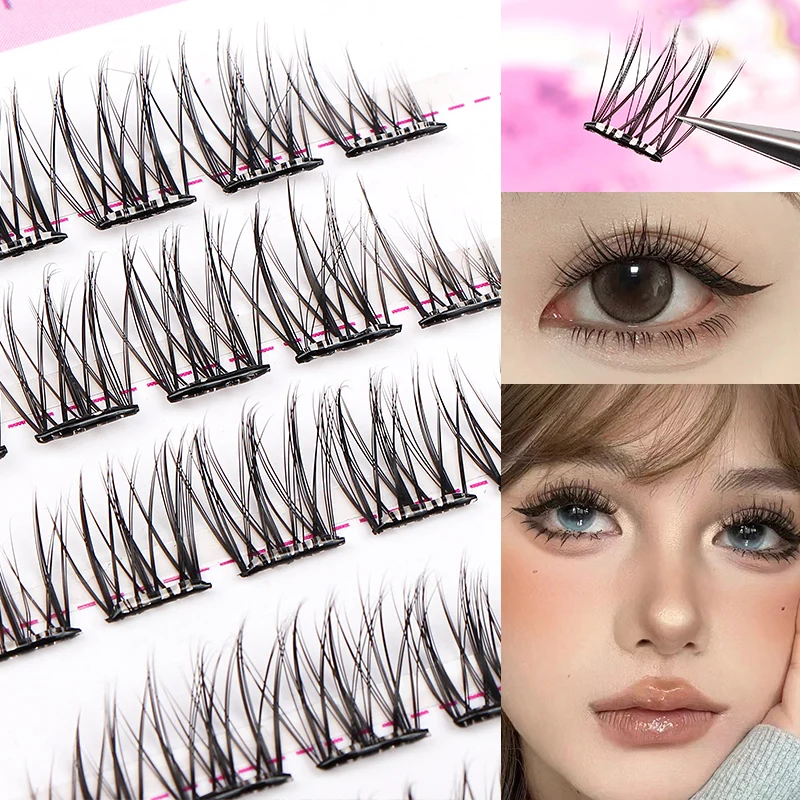 Individuelle weiche koreanische Wimpernverlängerung, natürliche Wimpern, Make-up-Cluster, Wimpern, selbstklebend, kein Kleber erforderlich, falsche Wimpern – Detail 2