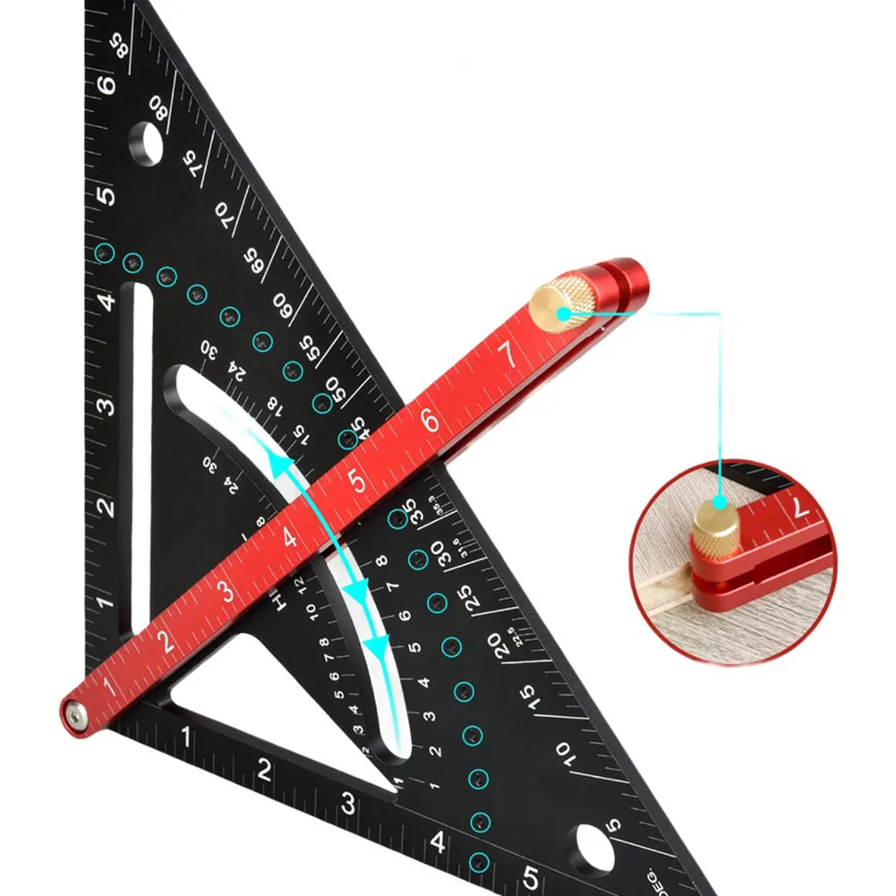 1PCS 2025 NEW Triangle Ruler Carpenter Square Ruler Aluminium Angle Measurement Woodworking Set Squares Gauges Tool Parts