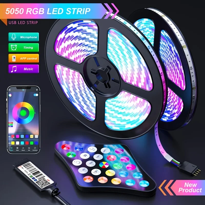 

LED strip light 5V USB TV backlight for computer monitor Flexible Ribbon Diode Tape Phone APP Control Music Sync Color Changing