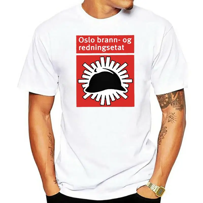 2020 New Arrivals Fash Fashion Norway Oslo Fire Department Firemen Firefighter Brann- Og Redningsetaten T-Shirt Double Side Tees