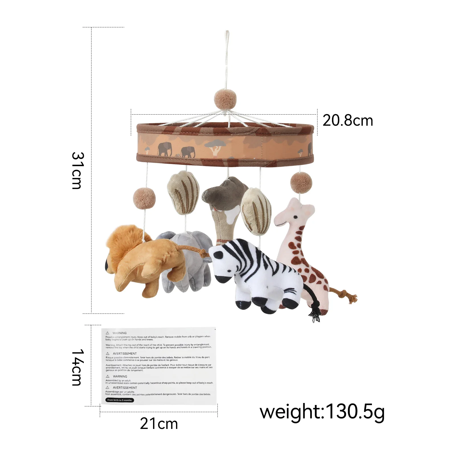 Animal Crib Mobile Hanging Bed Bell Nordic Style Rabbit Duck Crib Mobile Felt Mobile Crib Crib Decoration Soothing Hanging Gifts