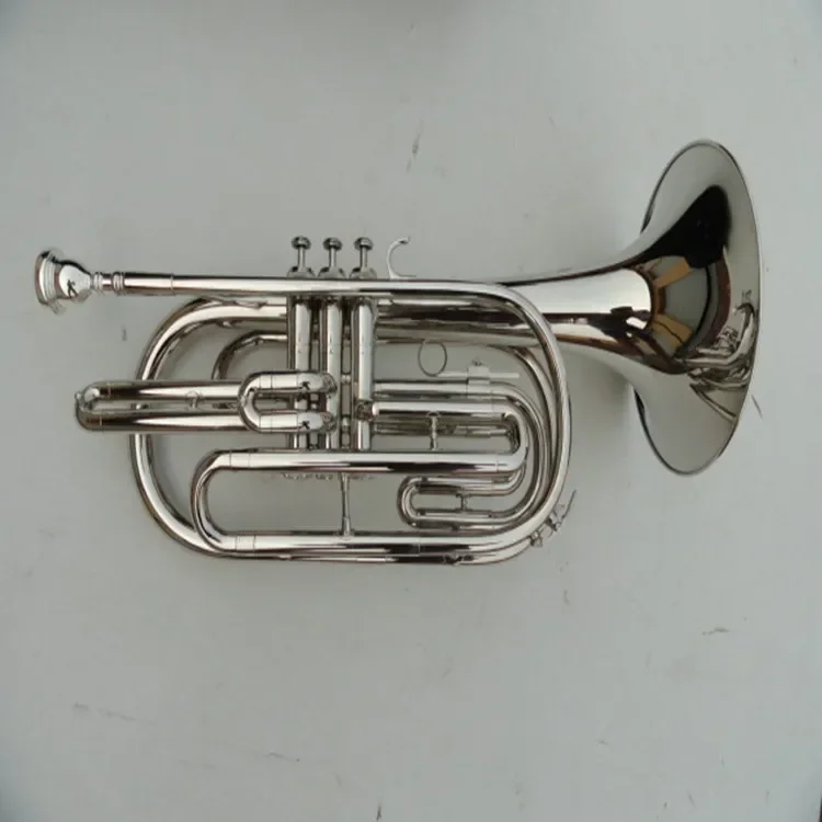 

Professional Marching Brass 3 Piston Valves Bb key Silver Plated Marching Baritone