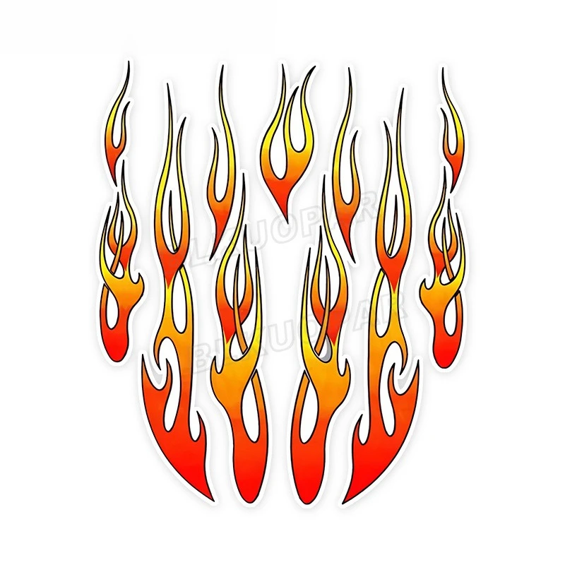 1PC Cool Flame Decal - Unique Burning-Style Design for Belongings Personalization - Waterproof Durable Vinyl Accessory