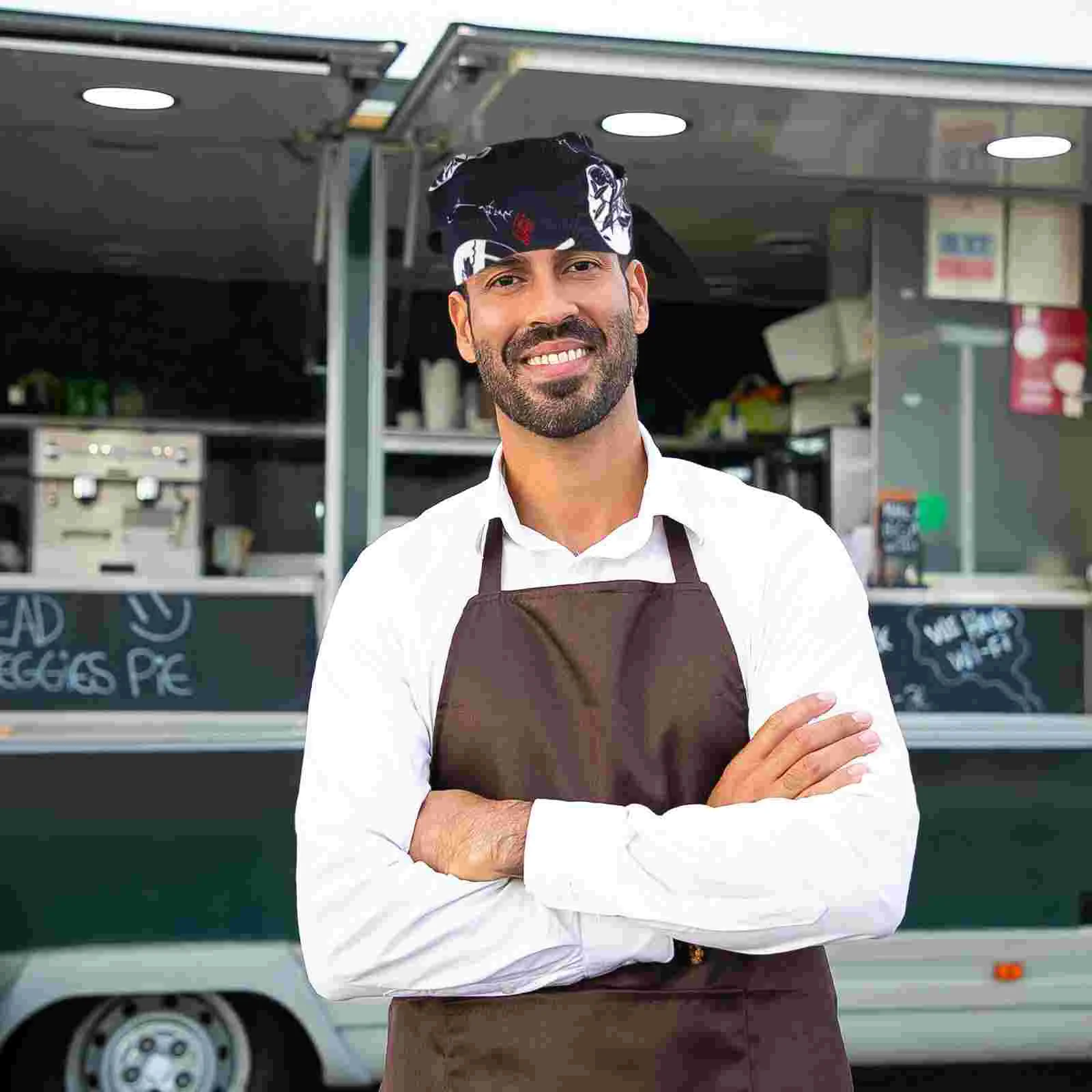 Chapéu japonês para homens, Chapéus de cozinha, Turbante universal, Cozinhando gravata traseira, Chef, Uniforme de algodão