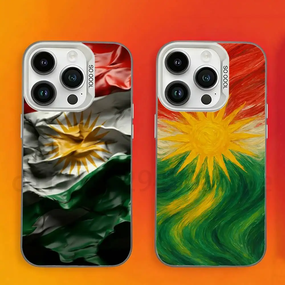K-Kurdistan Flag Phone Case For iPhone 17,16,15,14,13,12,11,Pro,Max,Plus,Mini, Matte Shockproof Case