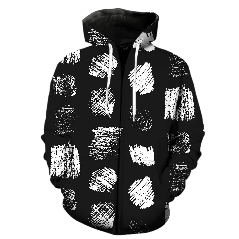 Abstract Art Graffiti Men's Zipper Hoodie Hip Hop Casual With Hood Jackets Sweatshirts Long Sleeve Oversized 2022 Hot Sale Funny