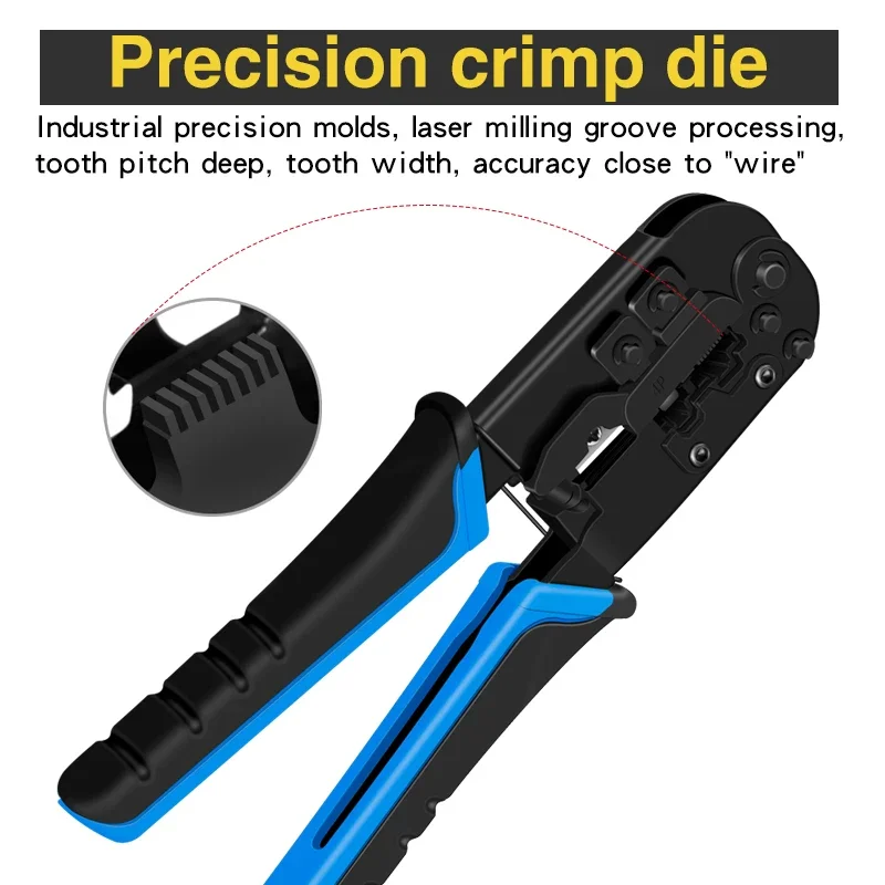 CNCOB Cable Crimper, herramienta de engarzado de conector Ethernet RJ45, alicates de red de conector de Cable 8P, herramientas de Cable de teléfono 6P/4P