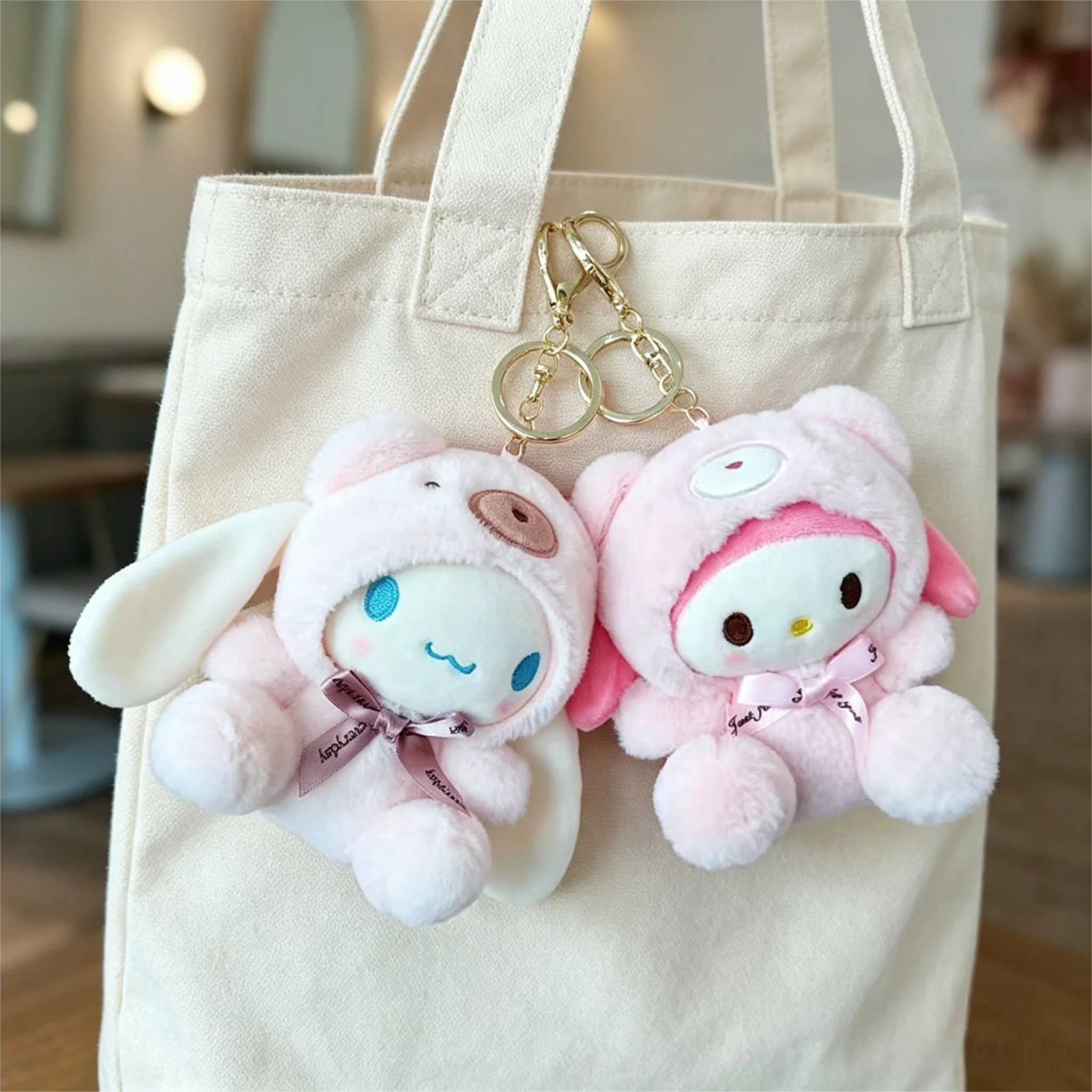 New Sanrio Plush Doll, Hello Kitty My Melody Cinnamoroll Cartoon Stuffed Toy, Cute Anime Ornament Personalized Peripheral, Whole