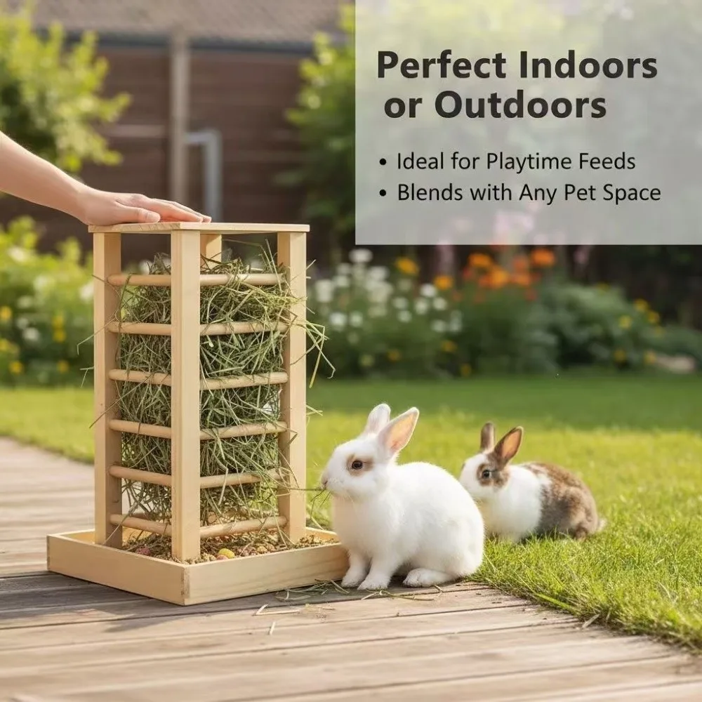 Pet Grass Rack Wood…