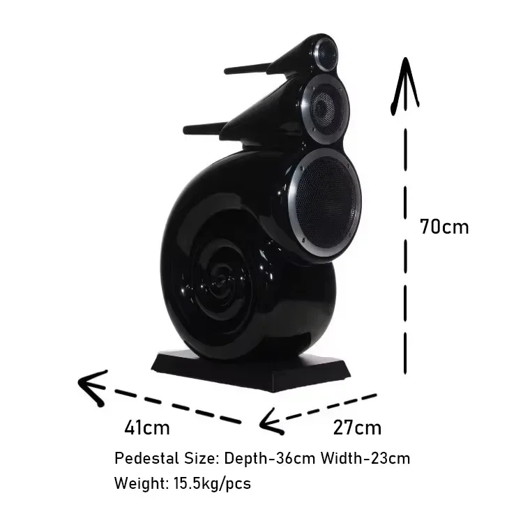 Grande Nautilus 8 polegadas HiFi karaokê con 2 micrófonos Torre Passiva Alto-falante Sistema de Som de Home Theater Alto-falante de 3 frequências Bom