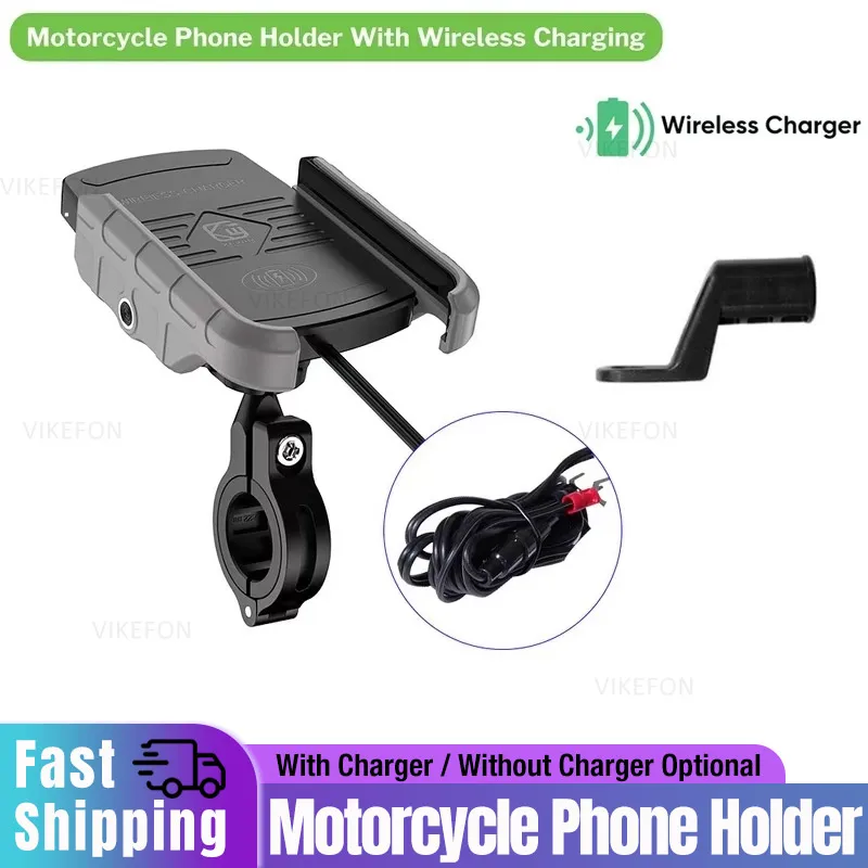 

Moto Motorbike Phone Holder Motorcycle Wireless Charger Mirror Mobile Stand USB Charging Fast Charging Station Cellphone Mount