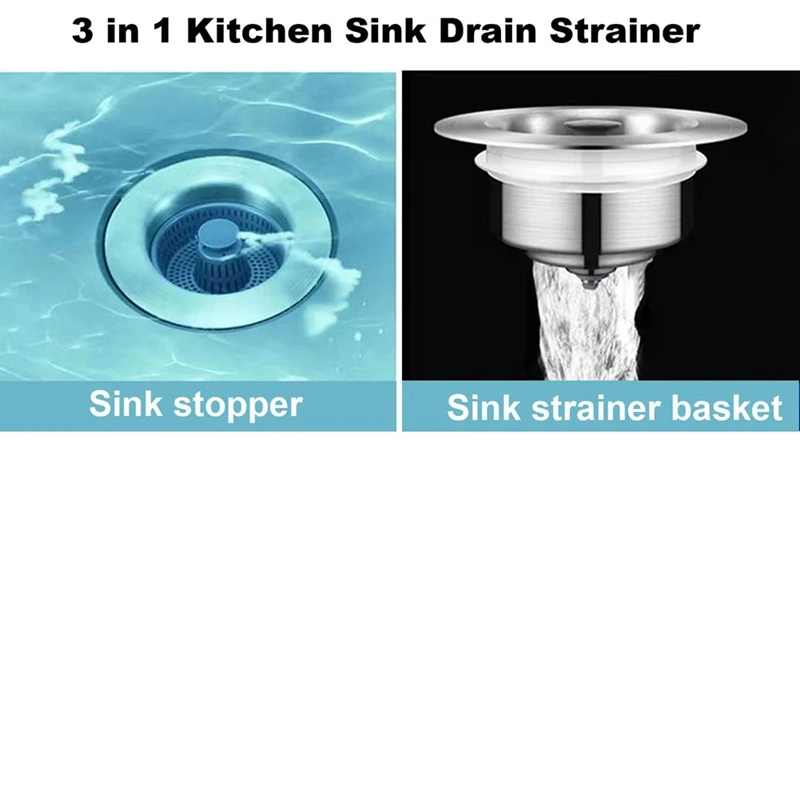 2 Piece Kitchen Sink Drain Strainer Kitchen Sink Odor Filter Popup Kitchen Sink Stopper Strainer