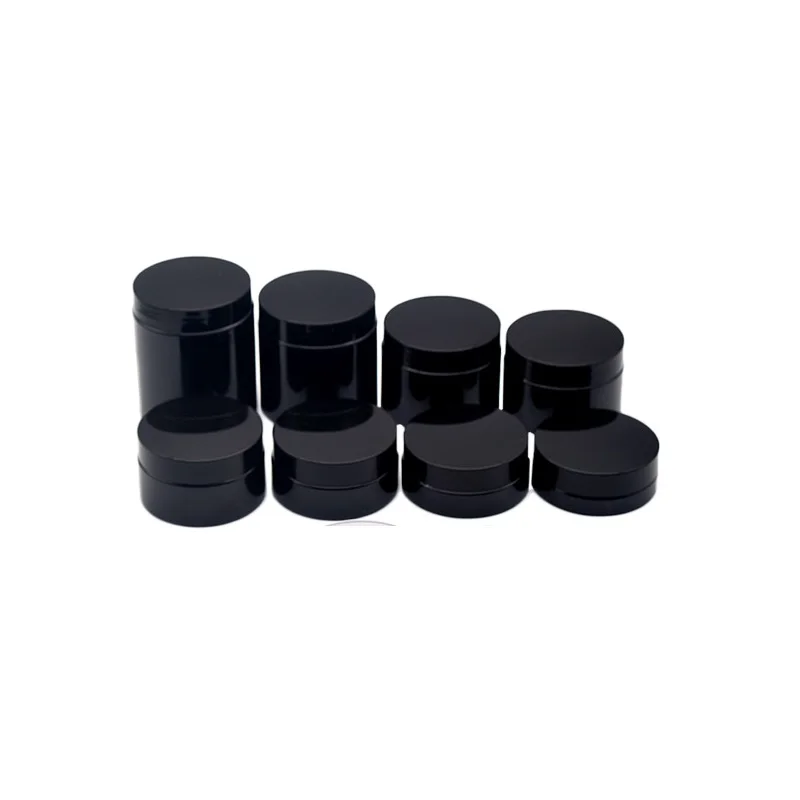 24Pcs Cosmetic Container Cream Empty Bottle Black Lid Packing 50g 80g 100g 120g 150g 200g 250g Portable Packaging Black Jars