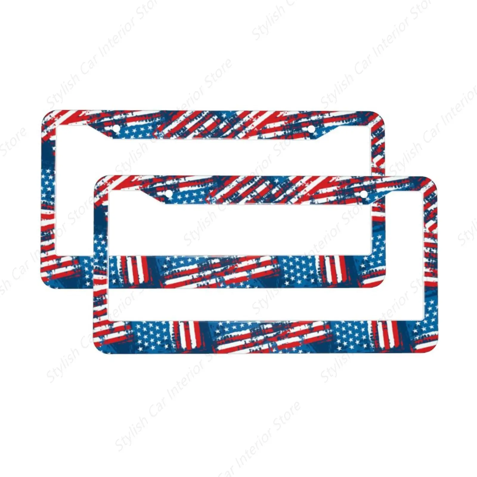

Рамка для номерного знака с американским флагом, автомобильные аксессуары, держатель для номерного знака из нержавеющей стали, декоративные рамки с патриотическим флагом