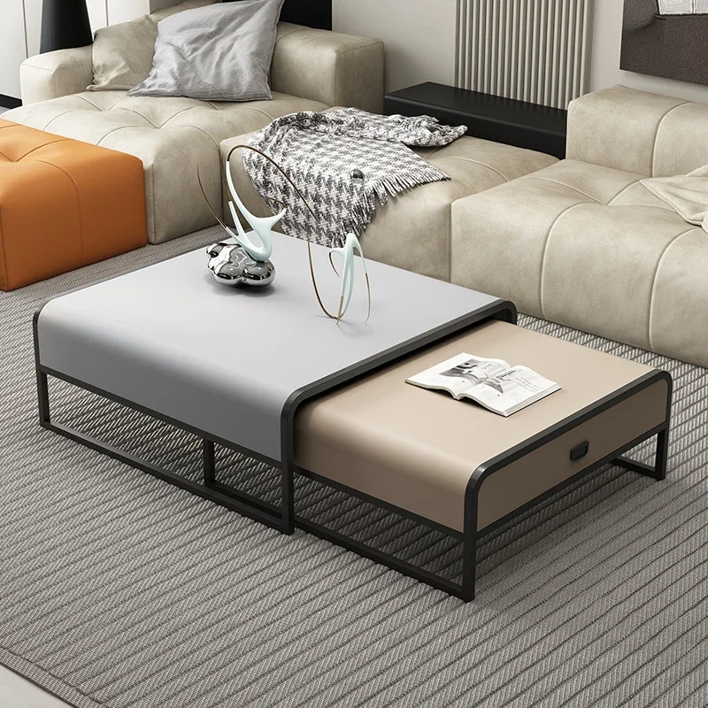 Cream Wind Modern Luxury Coffee Tables Drawer Nordic Light Luxury Unique Coffee Tables Advanced Sense Mesa Centro Home Furniture