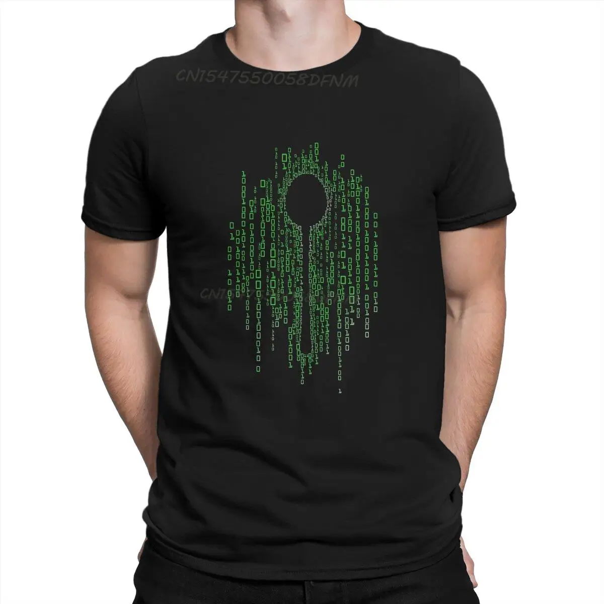 Promotion There is no Spoon Fashion T-Shirts for Men Camisas Cotton T-shirts The Matrix Neo Film Men Graphic Tees