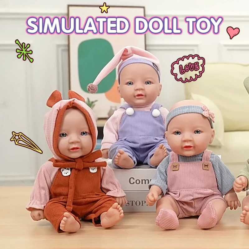 

Silicone Dolls 12-inch Baby Doll Mini Soft and Full Body Toddler Doll Baby Doll for Girls Bottle Baby Doll Clothes doll 18M+