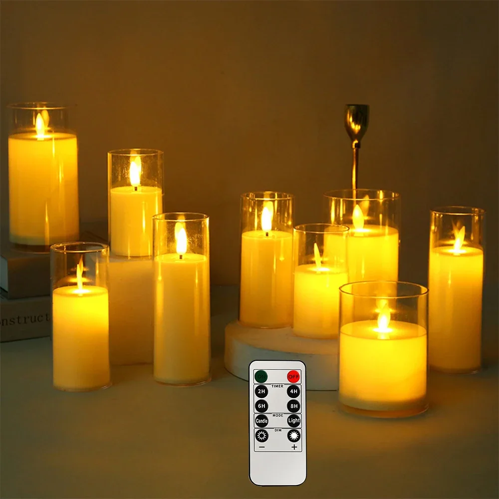 3Pcs Led Candles with Timed Remote Flameless Flickering Battery operated Tealight for Wedding Christmas Decorative Candle Light