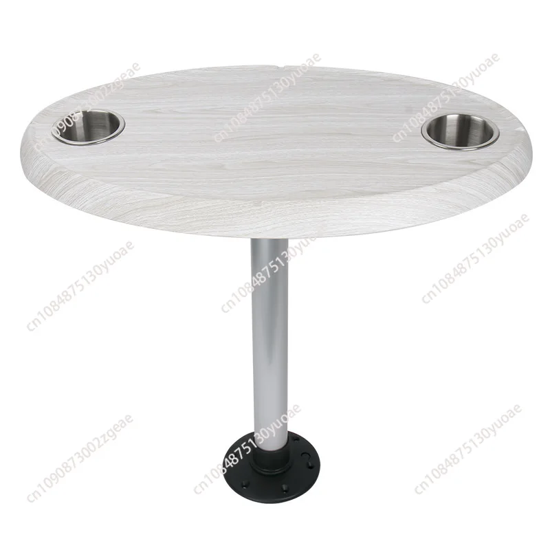 Marine  Yacht tea table Oval table Quick dismantling bracket ABS white wood grain desktop custom marine coffee table