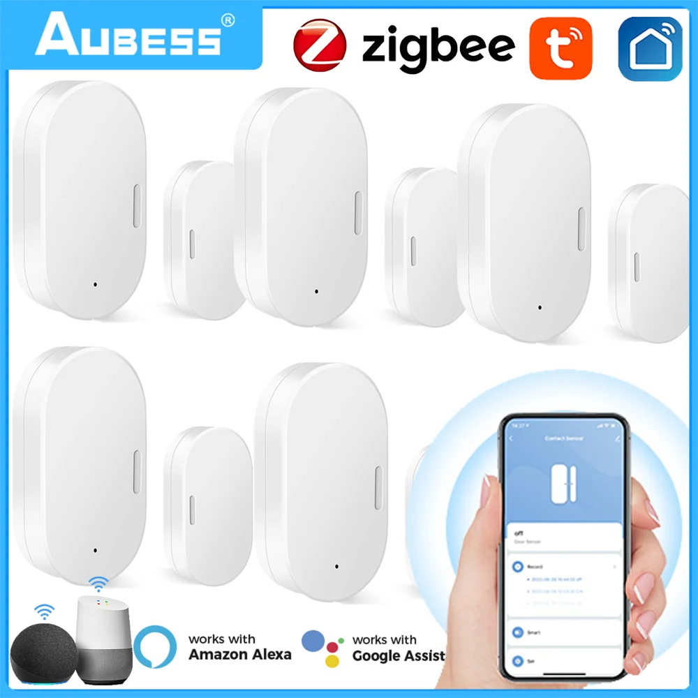 

Tuya Zigbee Door Sensor With Battery Smart Home Security Window Detector Smart Door Window Sensor APP Voice Control Alexa Google