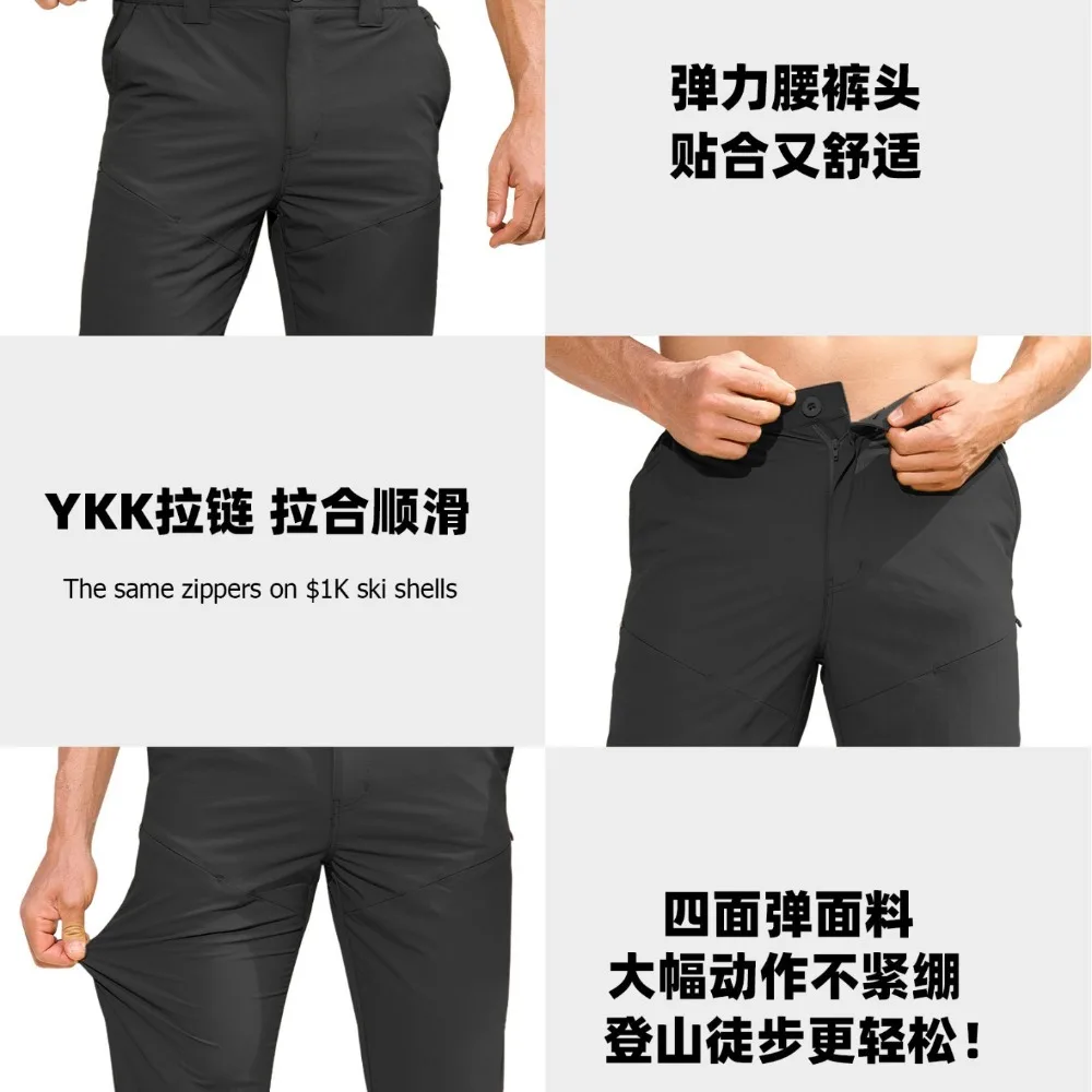 ฤดูใบไม้ผลิฤดูร้อนน้ําหนักเบา Rip-stop Cargo Work กางเกง Multi-Pockets Camping กางเกงตกปลา Quick Dry กางเกงเดินป่ากลางแจ้งผู้ชาย