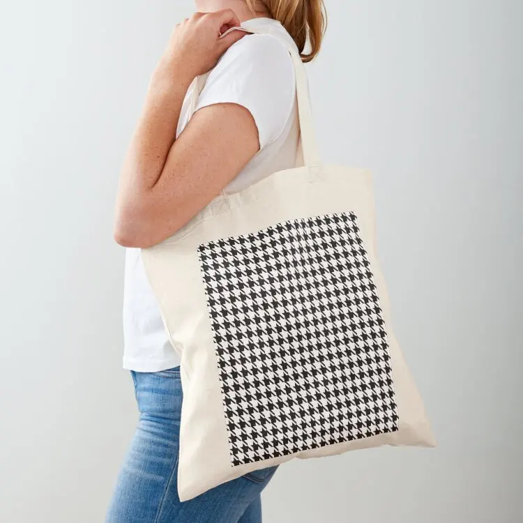 

Houndstooth Pattern Tote Bag Canvas stote bag Big bag foldable reusable hand bags
