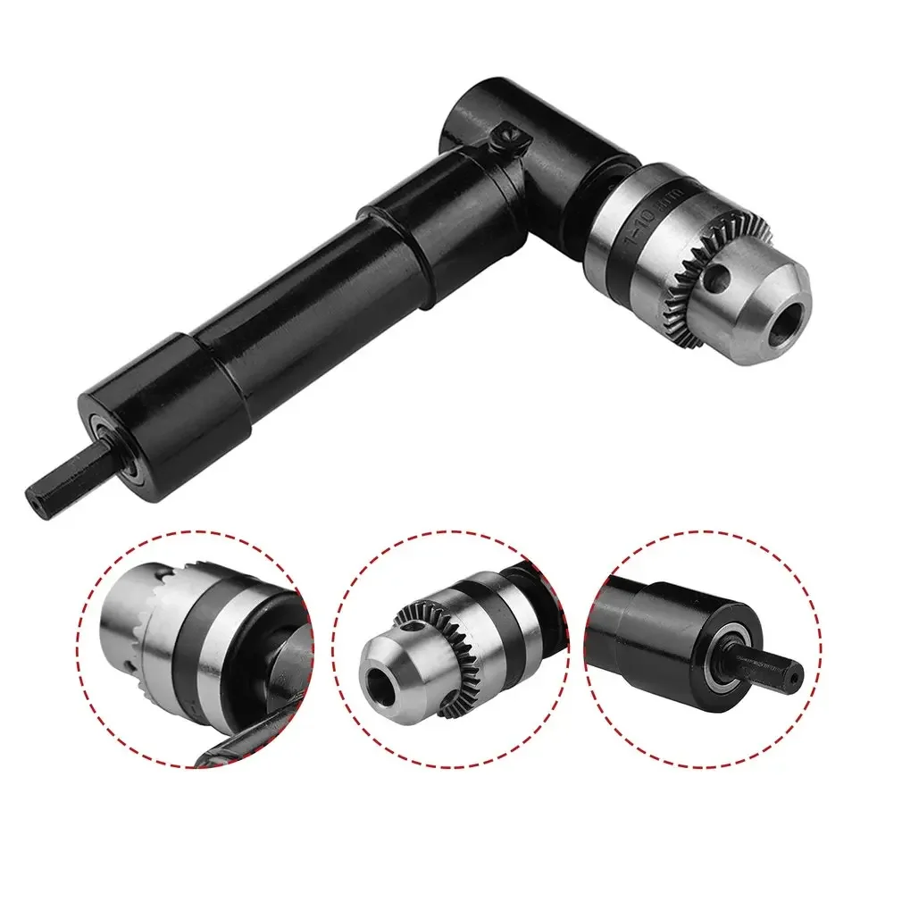 90 Degree Keyless Plastic Chuck Electric Drill Corner Tool Right Angle Torque 25N m 8mm Shaft Three Claw Adapter Cordless Drills