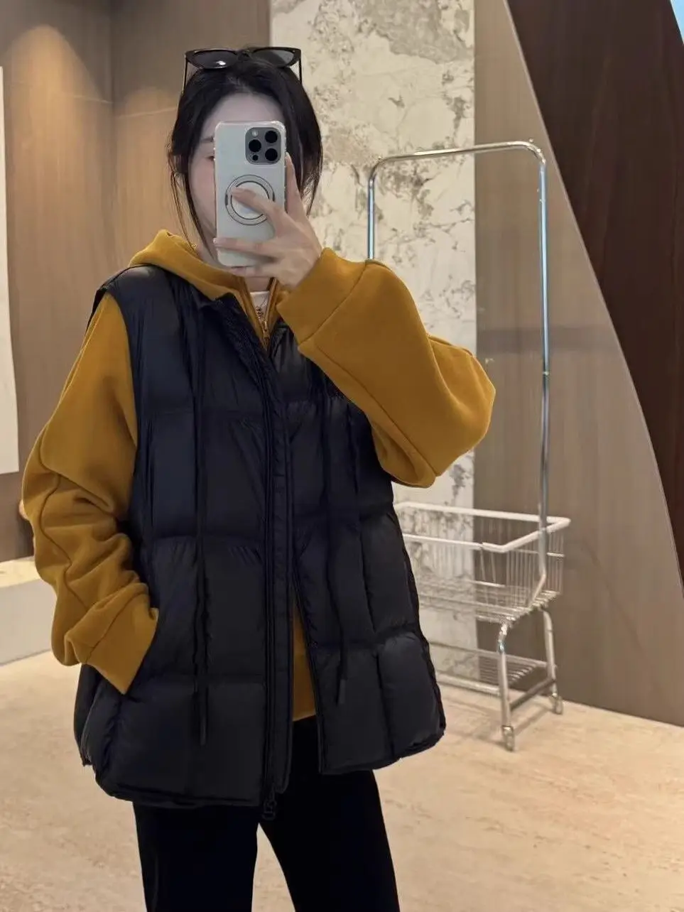 

Мужской зимний утепленный жилет большого размера (до 300 фунтов), корейский стиль, повседневный, хлопковый, черный, на молнии, для молодежи