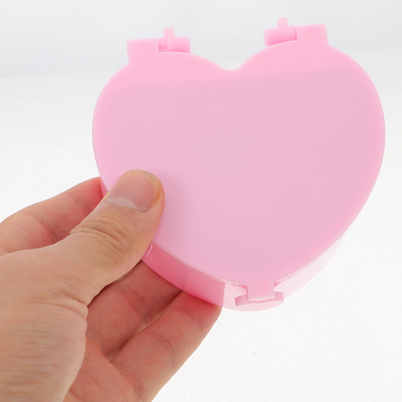 

3Pcs Travel Jewelry Box Heart Shape with Mirror Multi Compartment Plastic Case for Rings Necklaces Earrings on The Go