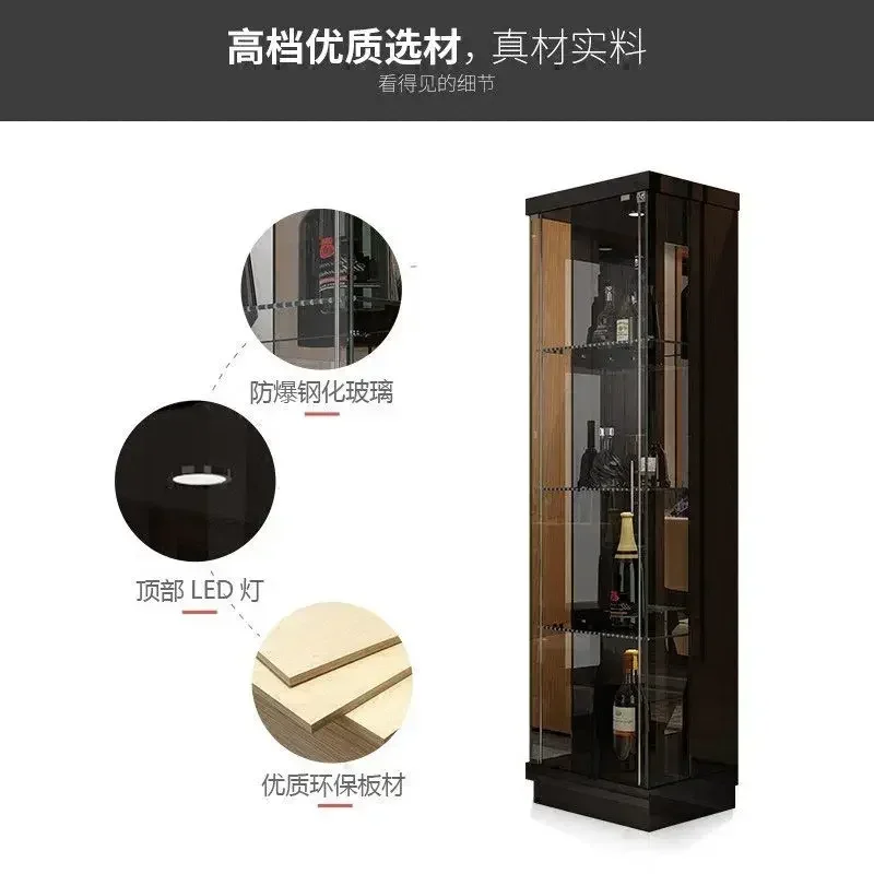 Modern Glass Wine Cabinet - Wall-Mounted Display Shelf for Living Room, European Style Meuble Vin Furniture - Image 3