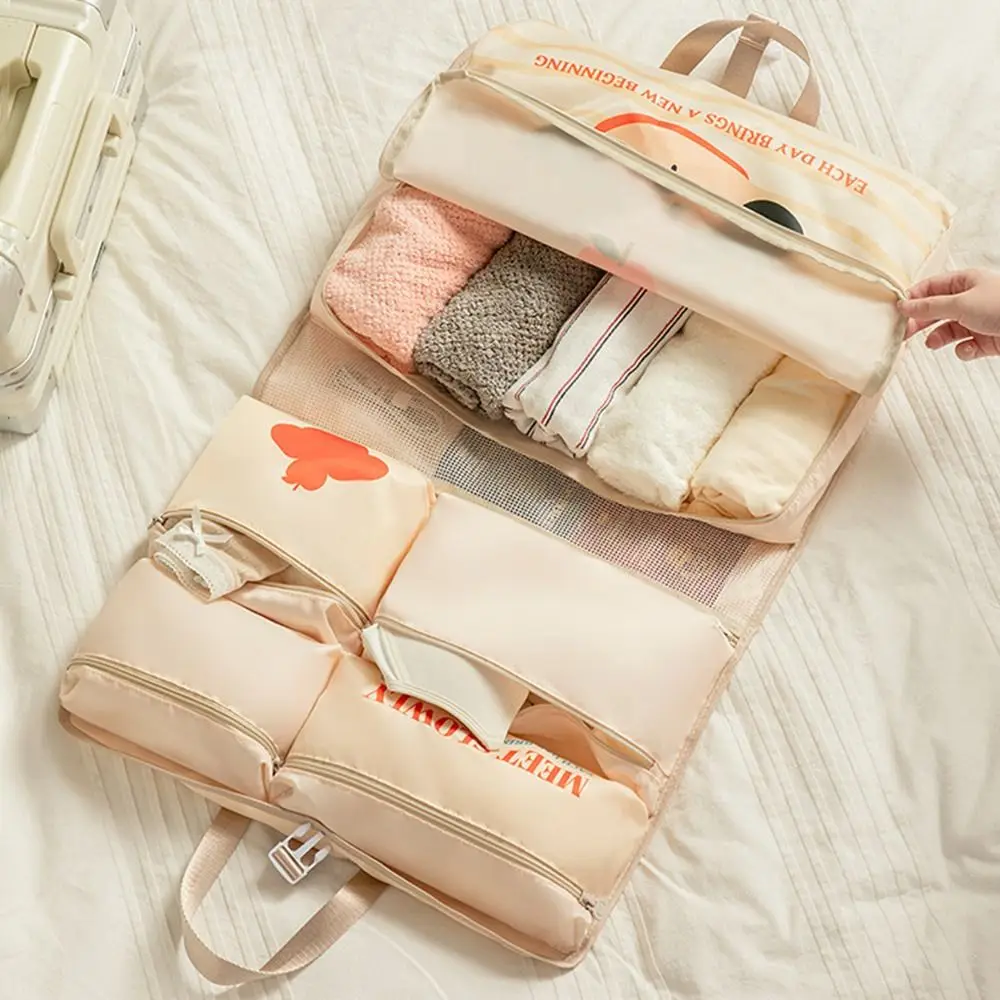 

Hangable 6 in 1 Travel Storage Bag Large Capacity Dustproof Portable Luggage Organizer Foldable Portable Clothing Packing Case