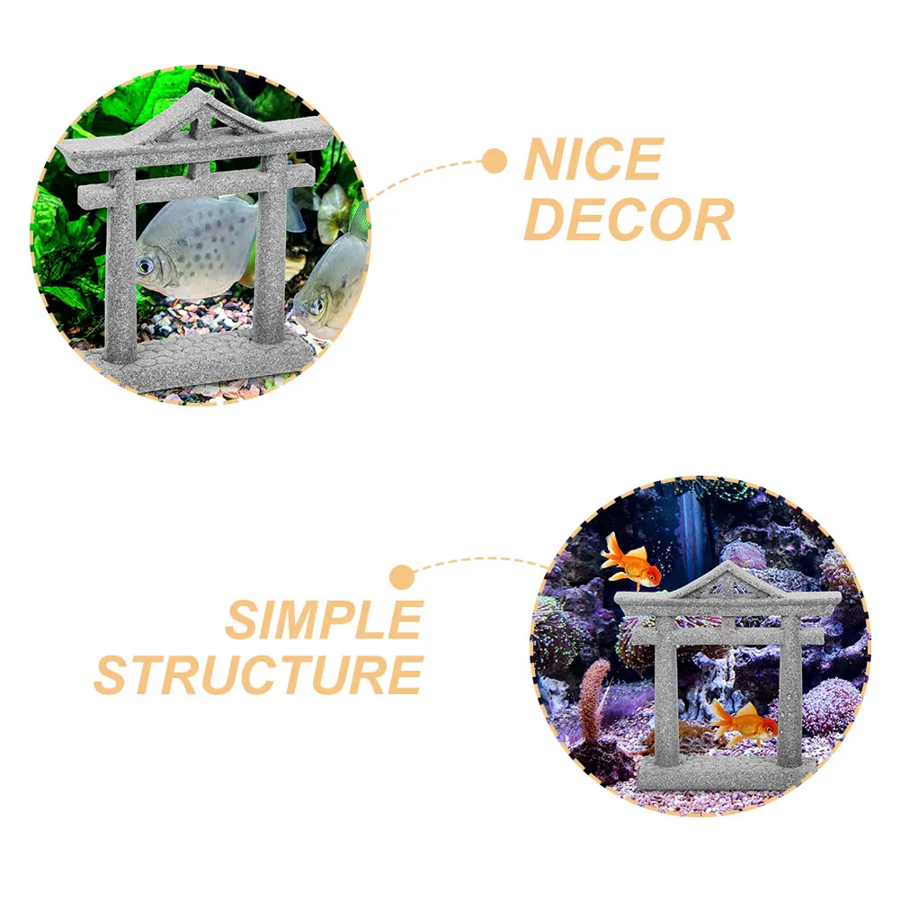 

2pcs Japanese Gate Miniature Stone Bird Micro Landscaping Zen Garden Bonsai Terrarium House Decor Figurines Props Small