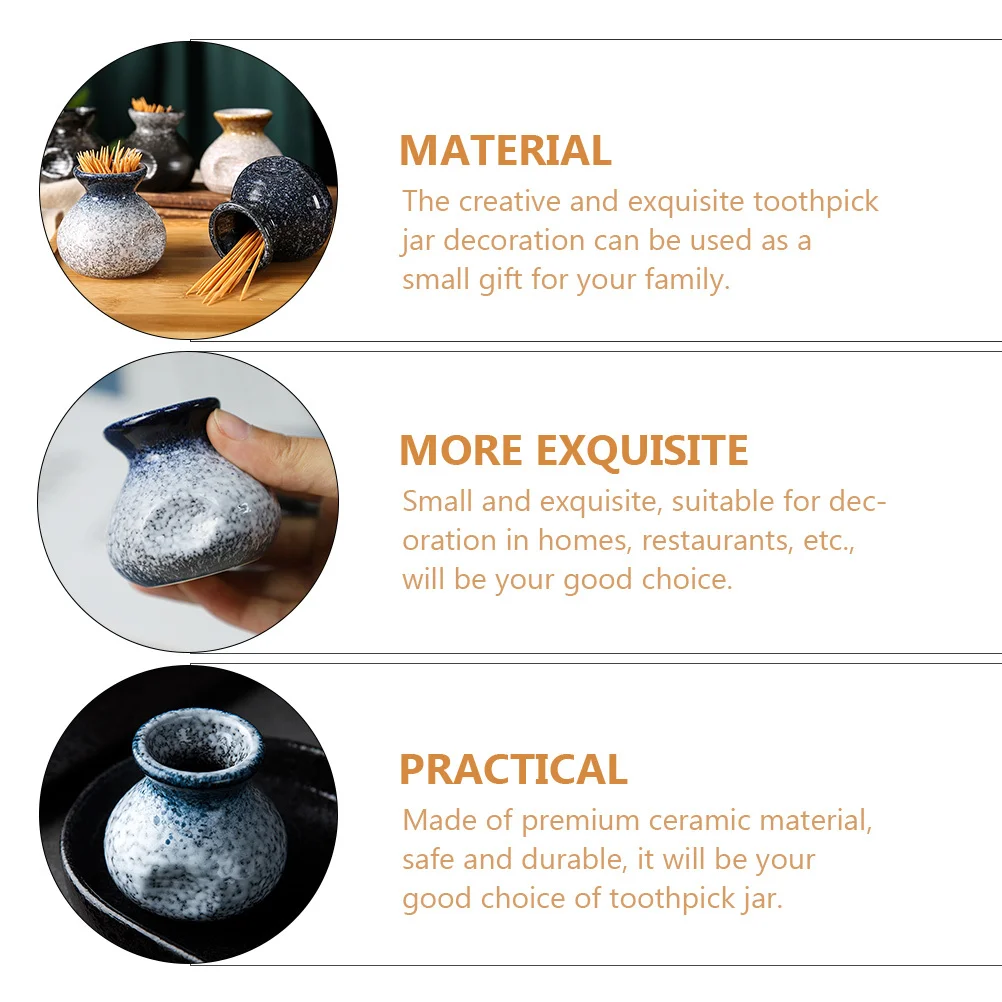 

Classic Portable Holder Cute Toothpick Dispenser Toothpicks Jar Container Decorative