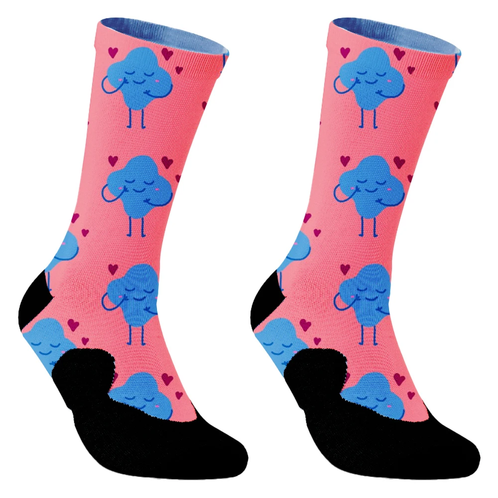 Chaussettes colorées drôles de dessin animé pour hommes et femmes, chaussettes d'équipage en coton, basket-ball, football, course à pied, athlétique, haute qualité