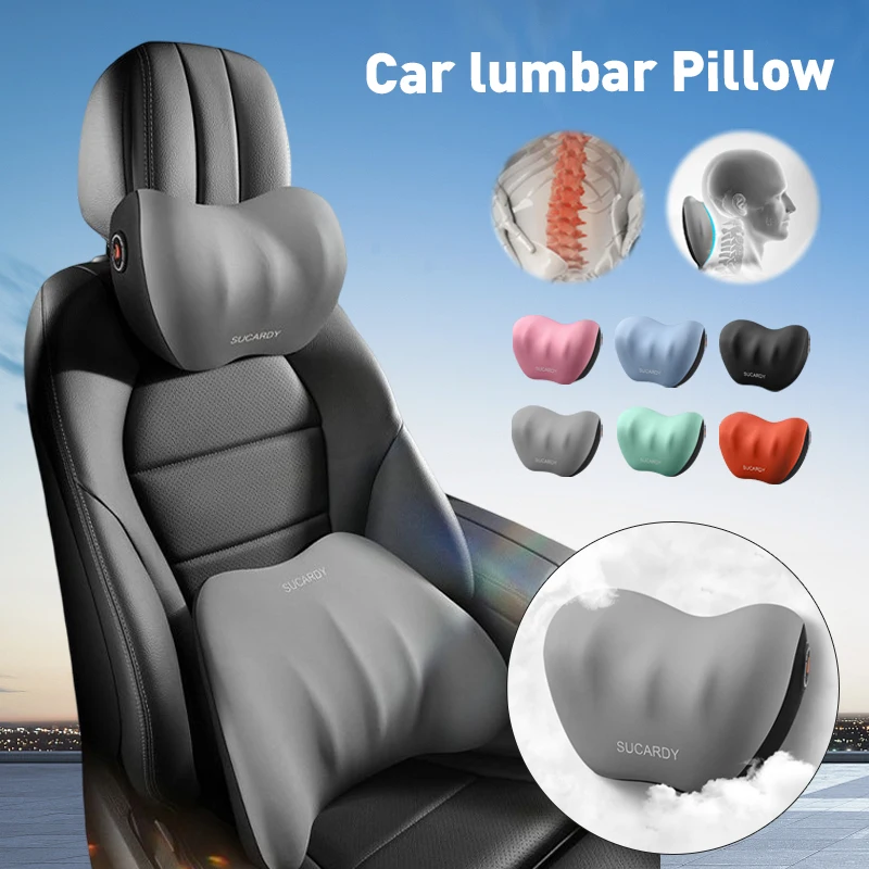 

Car Memory Cotton Headrest Neck Protection Pillow Auto Waist Pillow Backrest Lumbar Support Breathable Car Interior All Seasons