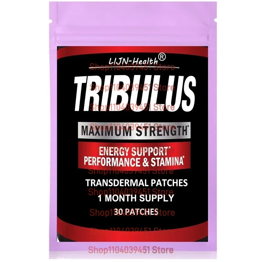 Tribulus Terrestris Extract Transdermal Patches Energy Booster with Estrogen Blocker 30 Patches One Month Supply