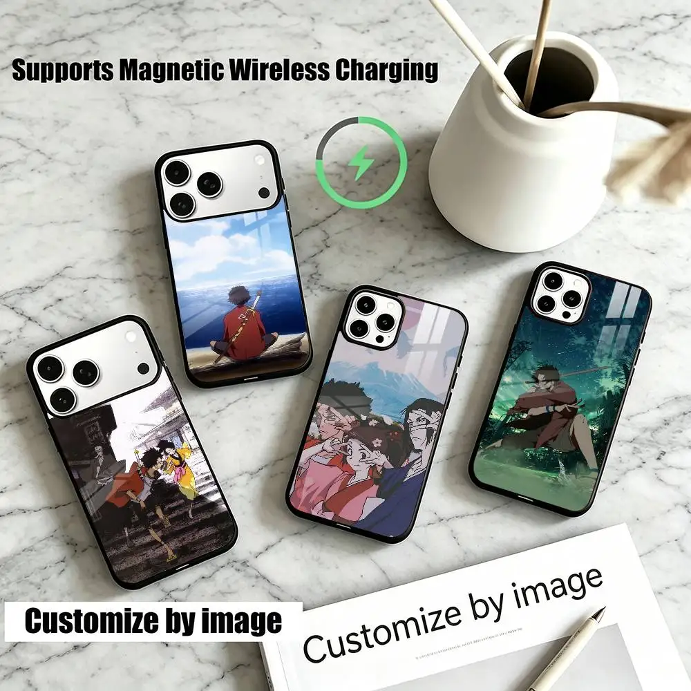 

Samurai C-Champloo Anime Phone Case For iPhone17,16,15,14,13,12,11 Plus,Pro Compatible with magnetic wireless charging