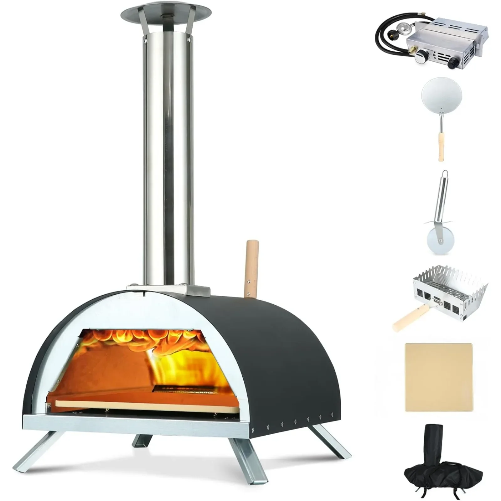 

US 13" wood and gas outdoor propane-propane pizza outdoor-Outdoor oven gas-propane pizza outdoor