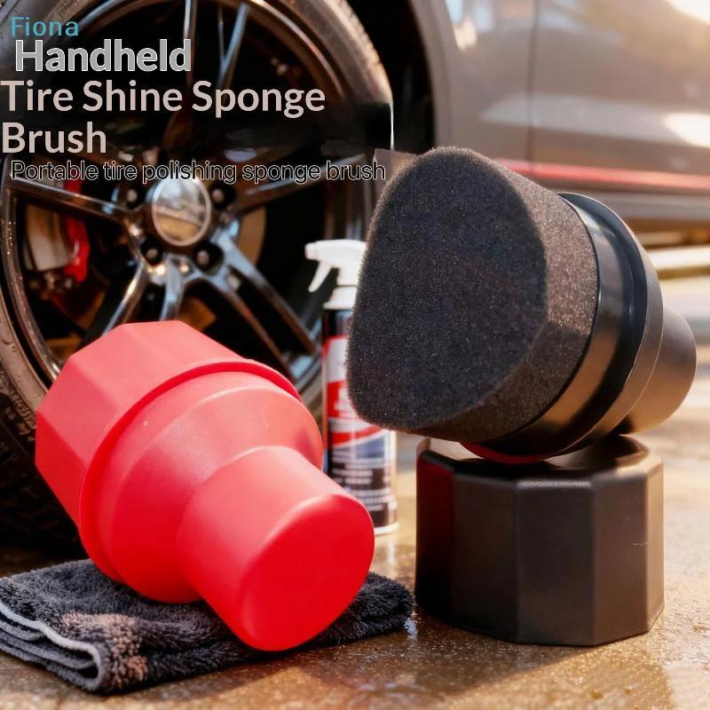 ✔Car Tire Waxing Sponge Car Wax Applicator Pad With Lid Curved Shaped Easy Waxing Tire Sponge Tire Cleaning Tools