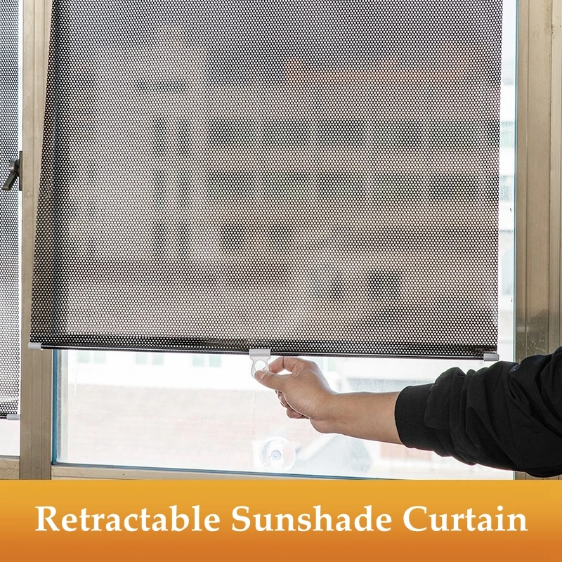 Sunshade Roller Blinds Car Shade Curtains Suction Cup Punch-free Retractable Home Window Kitchen Roller Curtains for Bedroom