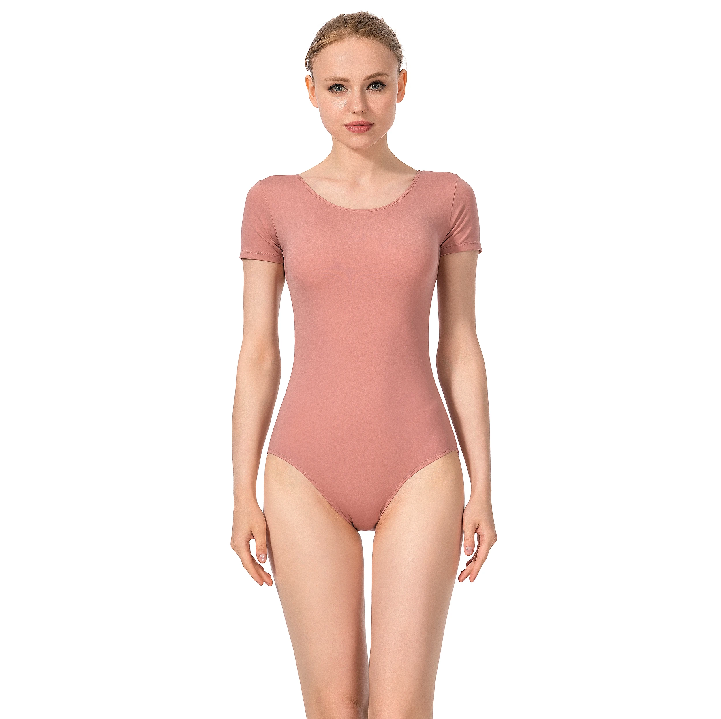 Womens Dance Leotard for Ballet Neckline Panel Chest Lining Ballet Leotards for Adult Dance