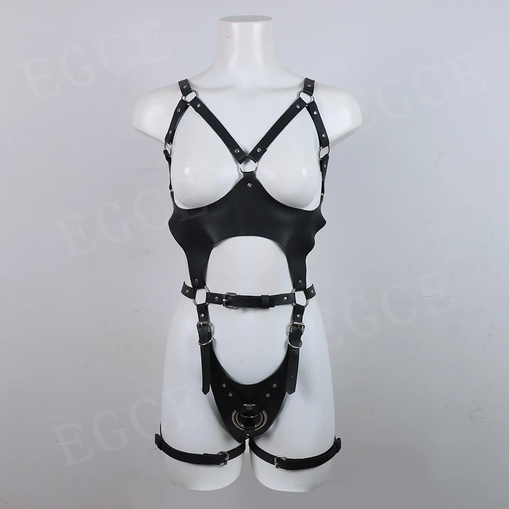 Sexy Woman Lingerie Body Harness Leather Full Body Bondage Sets Punk Garter Belt Goth Underwear Straps Sword Belt Rave Clothes