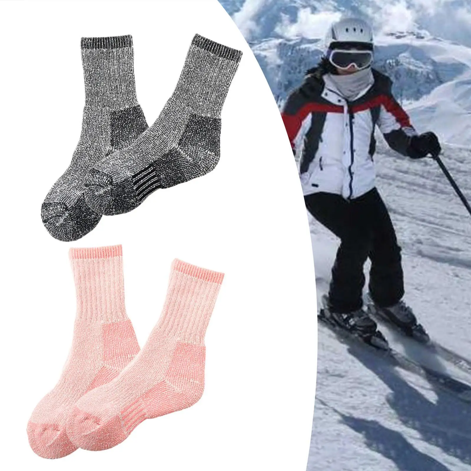 

3 Pairs Wool Socks for Kids Soft Comfortable Boys Girls Cold Weather Crew Socks for Casual Ski Daily Wear Indoor Outdoor Sports