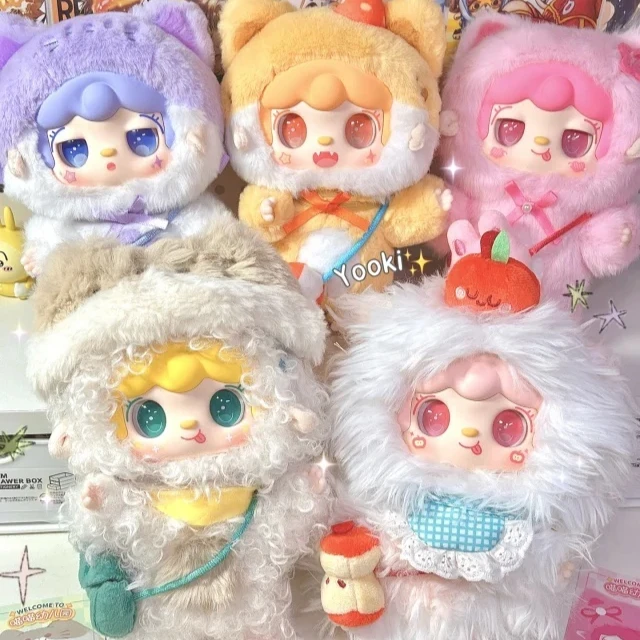 

Yooki V2 Котенок Детский сад Слепая коробка Виниловое лицо Плюшевая кукла Сумка Подвеска Настольный орнамент Трендовая игрушка Mystery Box Kawaii Кукла в подарок